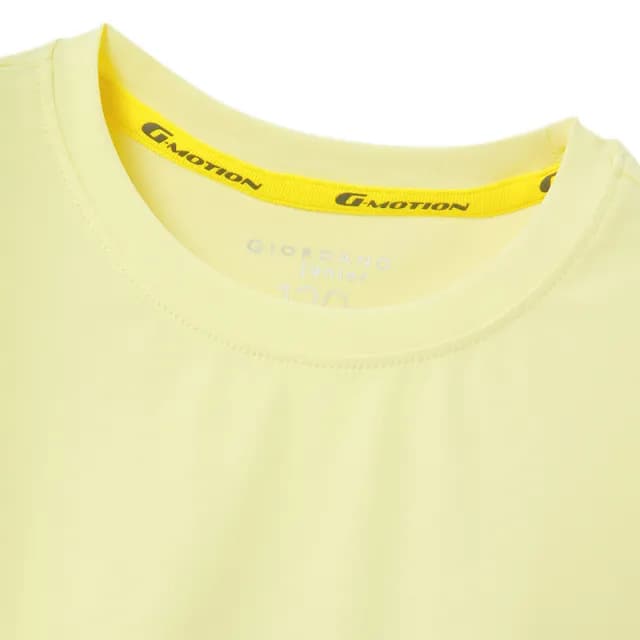 【GIORDANO 佐丹奴】童裝涼感透氣運動短TEE G-MOTION系列(67 蠟黃)
