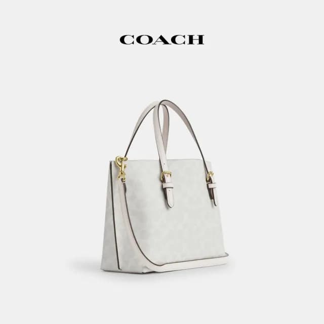 【COACH】蔻馳官方直營 COACH X PEANUTS MOLLIE 經典Logo SNOOPY圖案25號托特手袋(CBJ87)