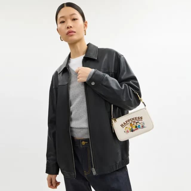 【COACH】蔻馳官方直營 COACH X PEANUTS NOLITA 19號手袋-IM/粉筆白色 混合色(CBM76)