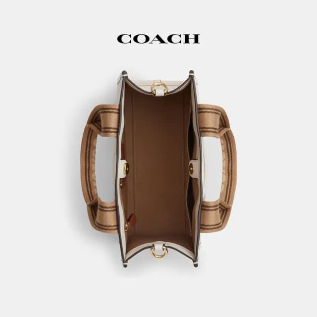 【COACH】蔻馳官方直營 SMITH 24號托特手袋-IM/粉筆白色 混合色(CBH14)