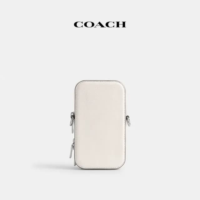 【COACH】蔻馳官方直營 手機斜背手袋-粉筆白色(CP272)