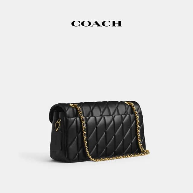 【COACH】蔻馳官方直營 TABBY 絎縫33號單肩手袋 單肩包 肩背包-B4/黑色(CP151)