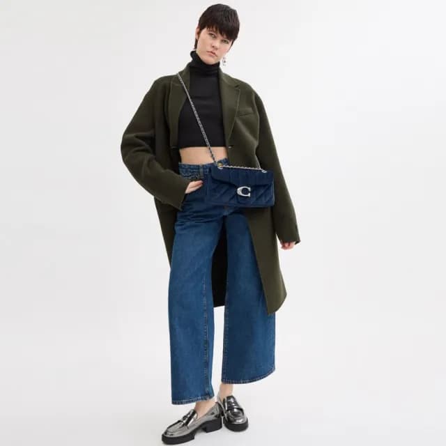 【COACH】蔻馳官方直營 TABBY 絎縫26號單肩手袋-LH/藍色(CW607)