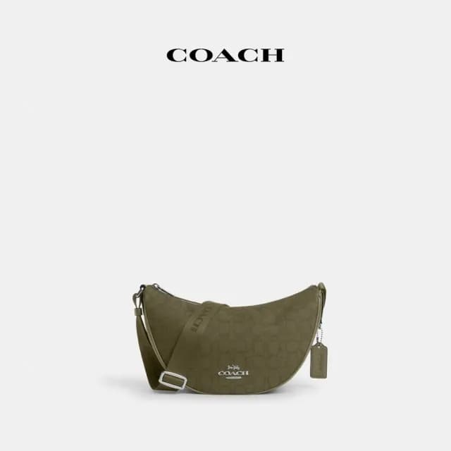 【COACH】蔻馳官方直營 PACE經典Logo單肩包 單肩手袋 肩背包 斜背包-灰橄欖色(CT822)