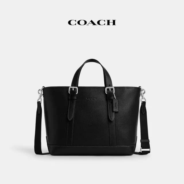 【COACH】蔻馳官方直營 WARNER托特手袋 托特包-SV/黑色(CW213)