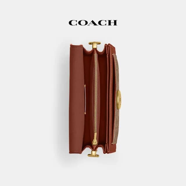 【COACH】蔻馳官方直營 TABBY 經典Logo20號單肩手袋-B4/棕黃色 焦糖色(CY200)