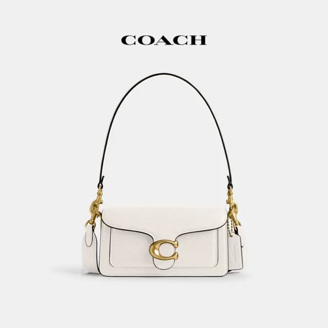 【COACH】蔻馳官方直營 TABBY 20號單肩手袋-B4/粉筆白色(CY201)