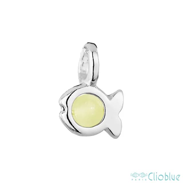 【CLIO BLUE】經典小魚純銀墜貓眼石-4色 925純銀 純銀墜子 情人魚 雙魚(法國巴黎品牌/925純銀)