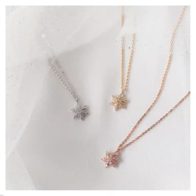 【Vividventure 亞帝芬奇】14K 10分 天然鑽石 鑽石 項鍊 小雪花(二色任選/白K金/黃K金)