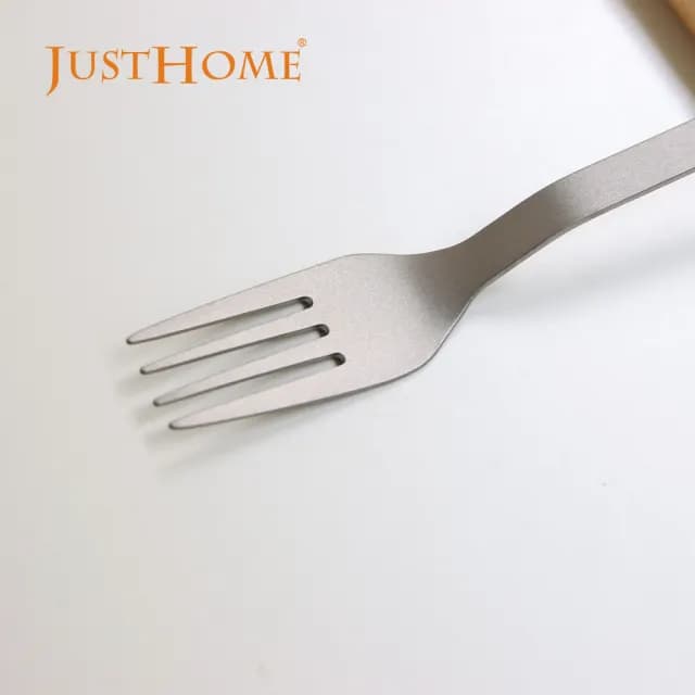 【Just Home】純鈦極輕量筷子/叉子/湯匙餐具2件組-3款可選(湯匙/餐匙/筷子/餐具/登山餐具/露營餐具)