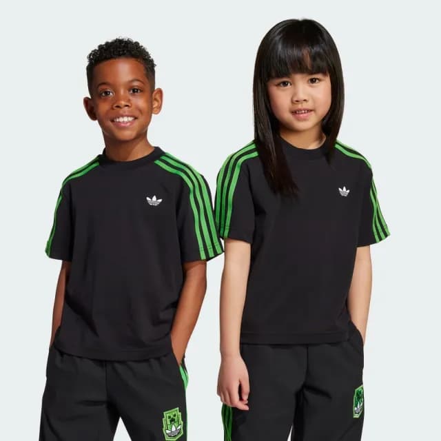【adidas 愛迪達】MINECRAFT 短版短袖上衣 T恤 童裝 - Originals JW5330