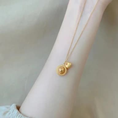 【Penny珮妮】古法吸金星小胖福項鍊(母親節 情人節 生日禮物 交換禮物 送女友 尾牙 新年 結婚)