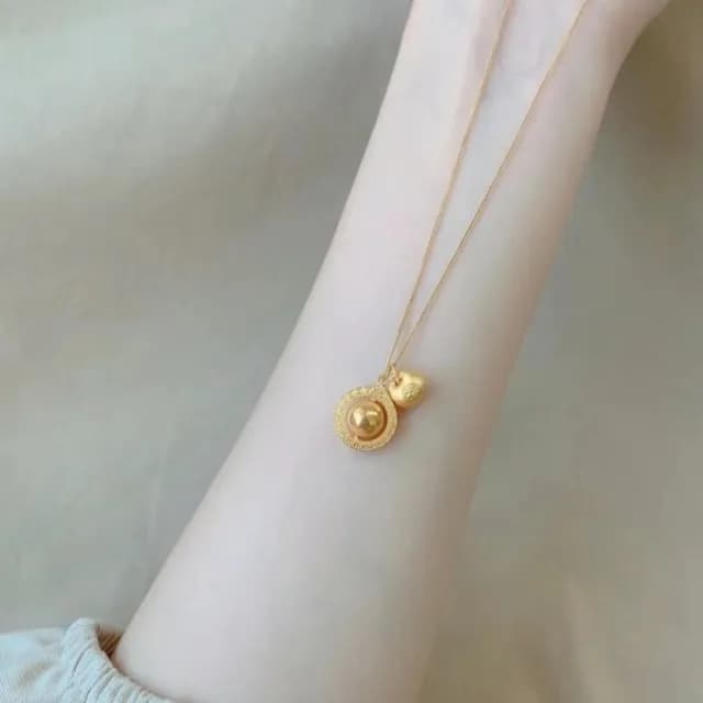 【Penny珮妮】古法吸金星小胖福項鍊(母親節 情人節 生日禮物 交換禮物 送女友 尾牙 新年 結婚)