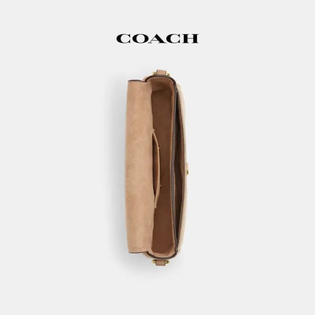 【COACH】蔻馳官方直營 HAILEY經典Logo翻蓋手袋-IM/深自然色 混合色(CAN94)