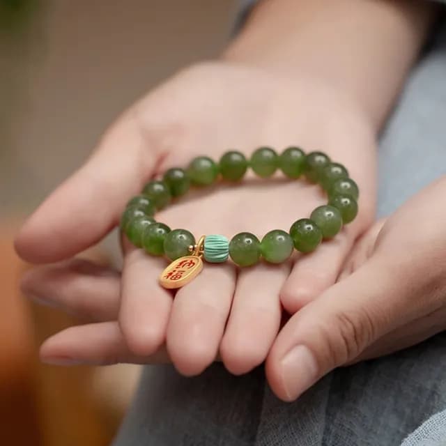 【LEEHER】雙11 玉珠手串/玉手鍊/招財手鍊/保平安/送媽媽/閨蜜手鍊/手串/和田玉手串/水晶手串/