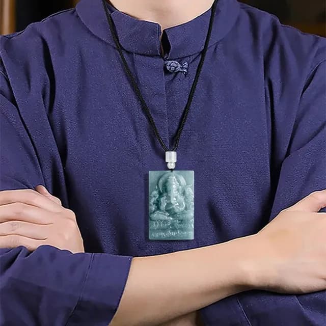 【LEEHER】玉石項鍊/玉珮/象神/佛牌/招財納福/保平安/男女同款/玉墜/翡翠/飾品/吊墜/吊飾/生日禮物