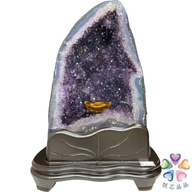 【恬芯晶品】6.1kg精選巴西火型紫水晶洞新居財位擺設OK57(紫鈦晶晶洞開運招財招貴人開業財位新春禮物)
