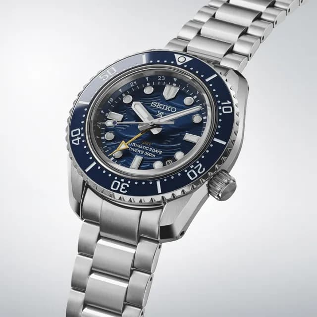【SEIKO 精工】Prospex 60週年限量 三日鍊 藍色波浪 GMT潛水300米機械錶 禮物 送禮(6R54-00N0B/SPB509J1)