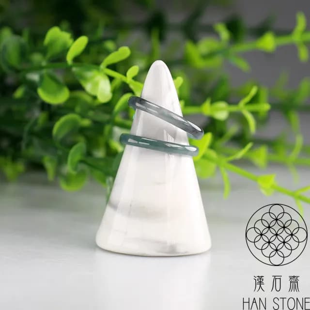 【漢石齋】情人節禮物 天然翡翠A貨 全玉戒指 冰種山水墨翠(厚度2.5mm)
