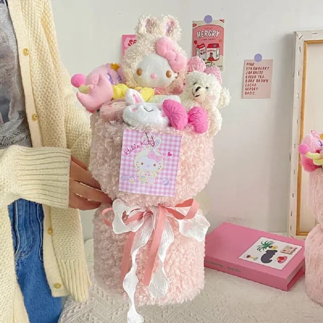 【天使愛美麗】卡通玩偶花束 公仔毛絨花束創意禮物(生日 情人節 母親節 教師節 畢業 婚禮)