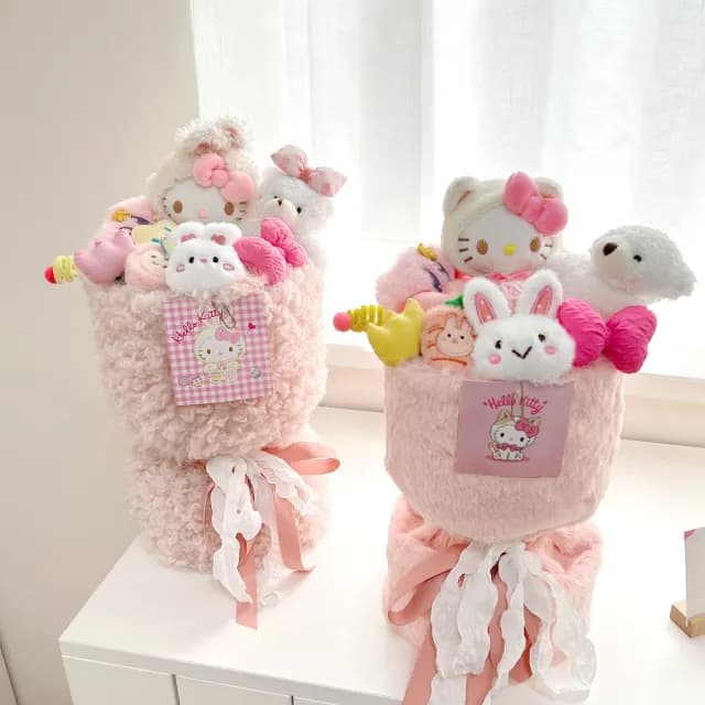 【天使愛美麗】卡通玩偶花束 公仔毛絨花束創意禮物(生日 情人節 母親節 教師節 畢業 婚禮)