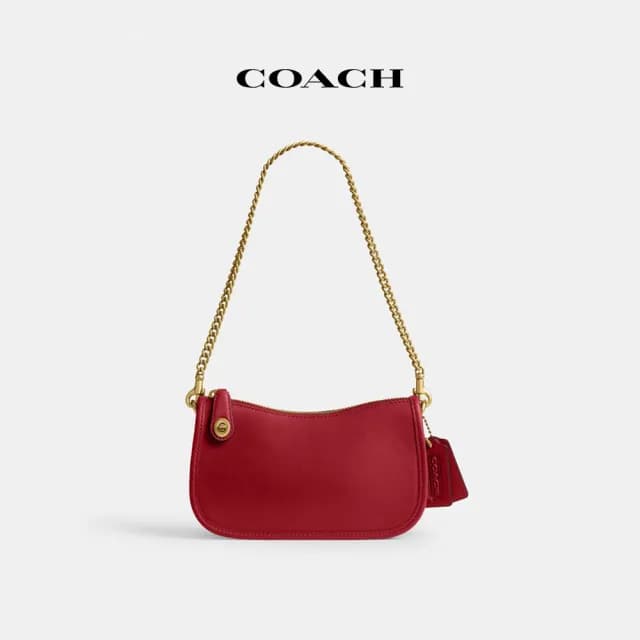 【COACH】蔻馳官方直營 SWINGER 20號手袋-B4/紅寶石色(CW567)