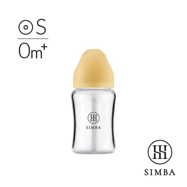 【Simba 小獅王辛巴官方直營】新生適用-蘊蜜質金玻璃寬口防脹氣奶瓶180ml