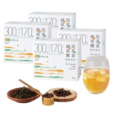 【發現茶】綠原酸兒茶素咖啡綠茶4盒、加倍雙效新陳代謝、30秒冷泡茶(11gx15入/盒 茶包)