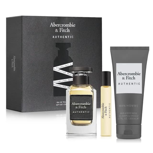 【Abercrombie & Fitch】真我男性淡香水禮盒-淡香水100ml+小香15ml+洗髮沐浴膠200ml(平行輸入)
