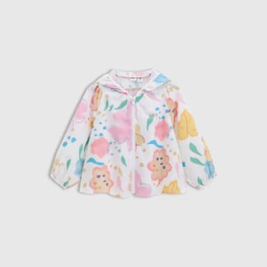 【GAP】女童裝 Logo印花防曬連帽外套-彩色(766444)