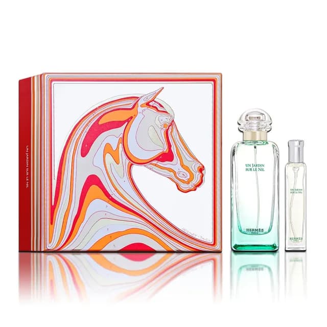 【Hermes 愛馬仕】尼羅河花園香氛禮盒-淡香水100ML+隨身瓶15ML(平行輸入)