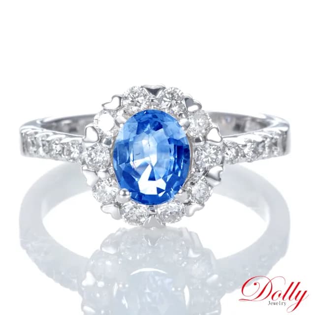 【DOLLY】1.50克拉 天然矢車菊蘭藍寶石14K金鑽石戒指-010(母親節 長輩送禮 交換禮物首選)