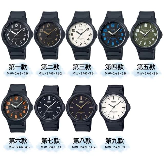 【CASIO 卡西歐】簡約輕薄指針錶(MW-240)