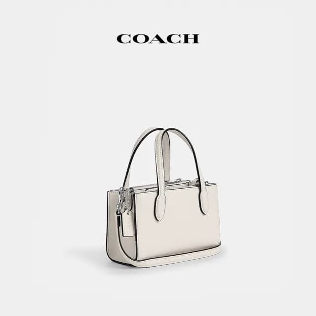 【COACH】蔻馳官方直營 NINA迷你托特包 托特手袋-白堊色(CT804)