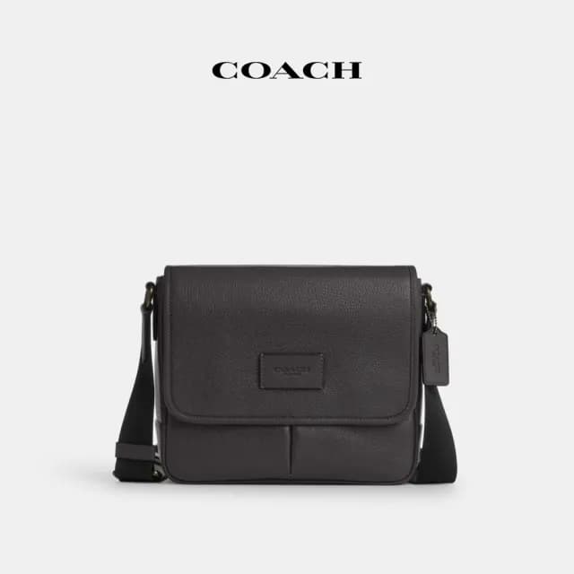 【COACH】蔻馳官方直營 SPRINT 25號MAP手袋-QB/石墨色(CY798)