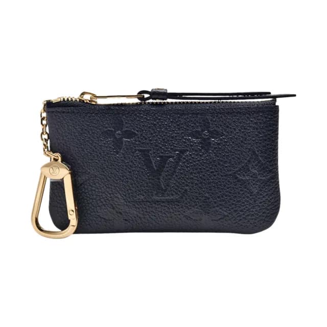 【Louis Vuitton 路易威登】M80879 經典Monogram壓花圖案粒面牛皮鑰匙零錢包(黑色)