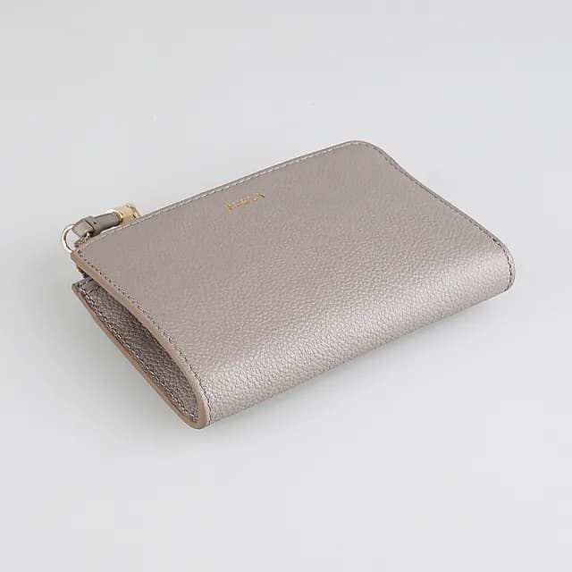 【FURLA 芙拉】FURLA GOCCIA拉鍊4卡式零錢包/卡夾(灰)
