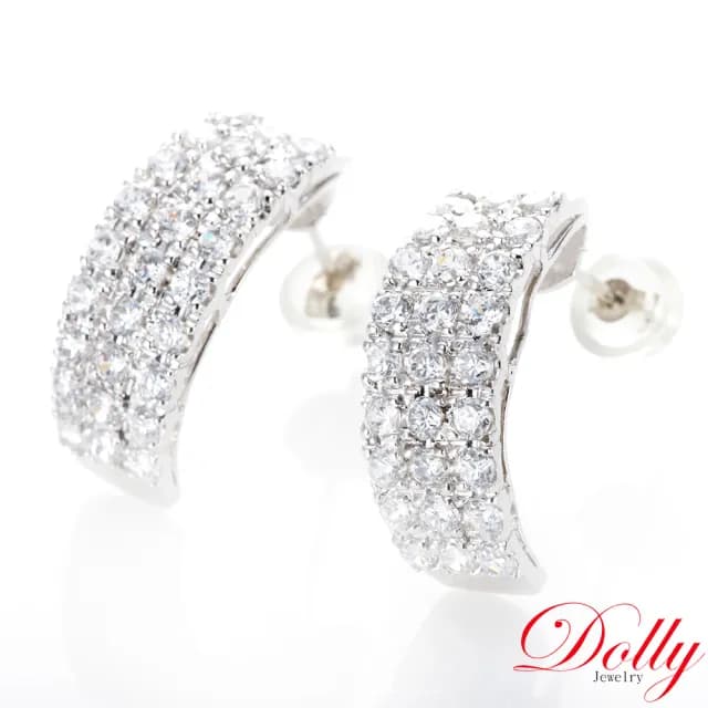 【DOLLY】2.20克拉 天然鑽石 F/VS2 18K金鑽石耳環(情人節 長輩送禮首選)