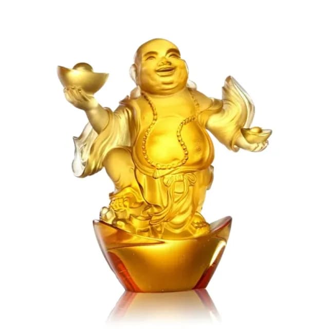 【琉璃工房 LIULI】呵呵小彌勒 入厝禮/轉任/感謝(送禮/琉璃/禮物/水晶/藝術品/禮贈/企業)