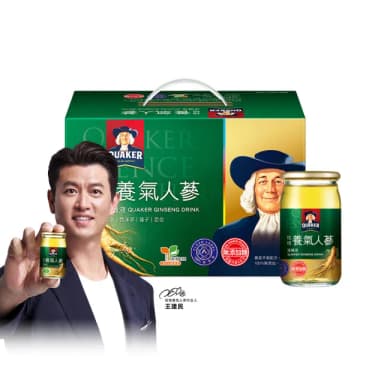【QUAKER 桂格】無糖養氣人蔘禮盒60ml×19入×1盒(共19入 禮盒/送禮推薦)