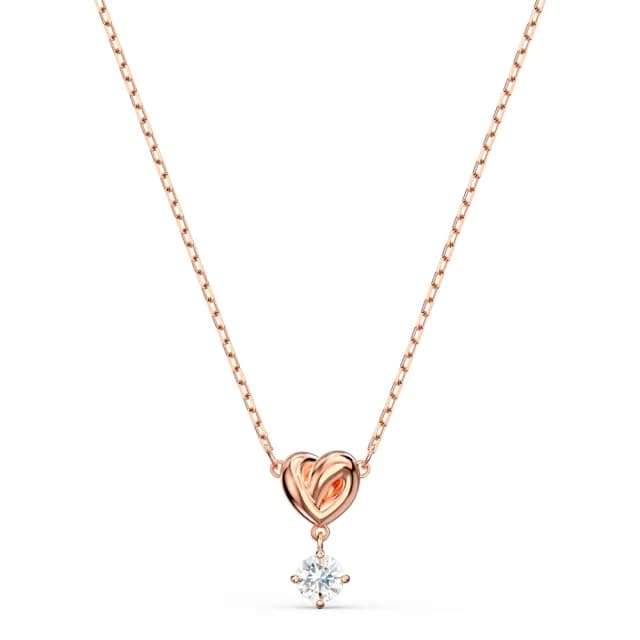 【SWAROVSKI 施華洛世奇】Lifelong Heart/Una Angelic 鏈墜/耳環 心形/圓形 鍍玫瑰金色/鍍白金色(4款任選)