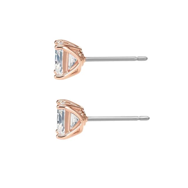 【SWAROVSKI 施華洛世奇】Stilla Attract 耳釘 方形切割 白色 鍍白金色/鍍玫瑰金色(2色任選)