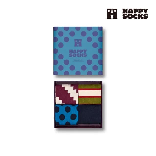 【Happy Socks】Holiday Gift系列-新復古4入組(時尚款/穿搭款/禮物)