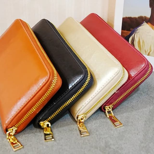 【MoonDy】雙11 包包 牛皮皮包 錢包 錢包 長夾 長夾 拉鍊錢包 手機包 皮夾女 長夾女生