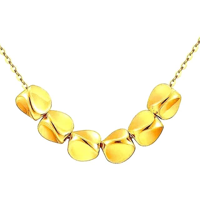 【Penny珮妮】黃金999扭扭珠六六大順項鍊吊墜(母親節 送女友 交換禮物 生日禮 情人節 尾牙 新年 結婚)