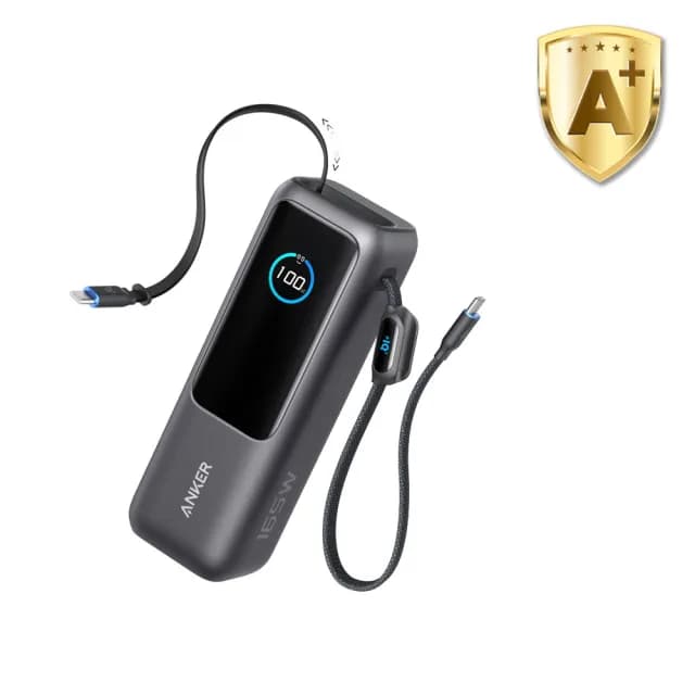 【ANKER】官方授權直營 A1695 行動電源 25000mAh 165W 自帶伸縮線(Wh標示/數顯/可充手機/平板/筆電/Switch)