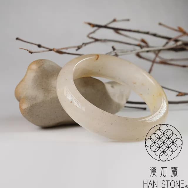 【漢石齋】情人節禮物 天然水沫玉 寬版手鐲玉鐲(手圍18.1/版寬17.5mm)