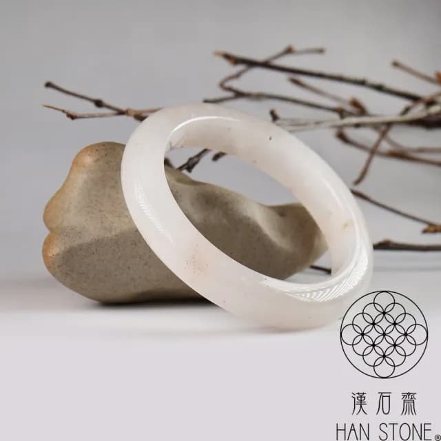 【漢石齋】情人節禮物 天然水沫玉 手鐲玉鐲(手圍18.3/版寬12.9mm)