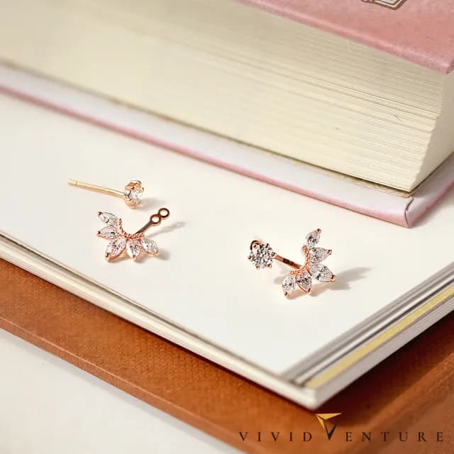 【Vividventure 亞帝芬奇】14K 70分 天然鑽石 鑽石 耳環 任選 光傾一瞬(玫瑰金色/黃K金色)