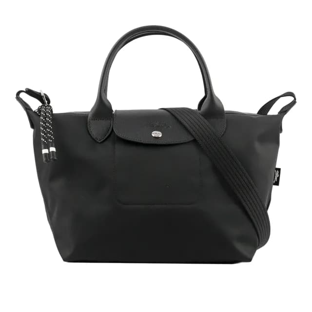 【LONGCHAMP】S號 LE PLIAGE ENERGY 再生帆布二用包(黑色)